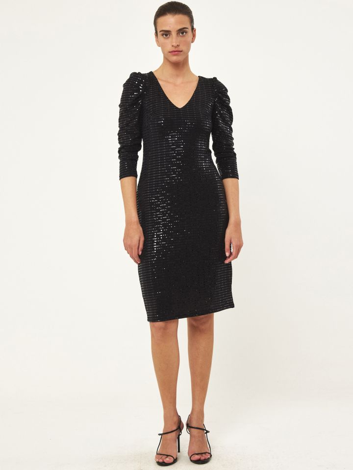 שמלה V לורקס LIA בצבע שחור