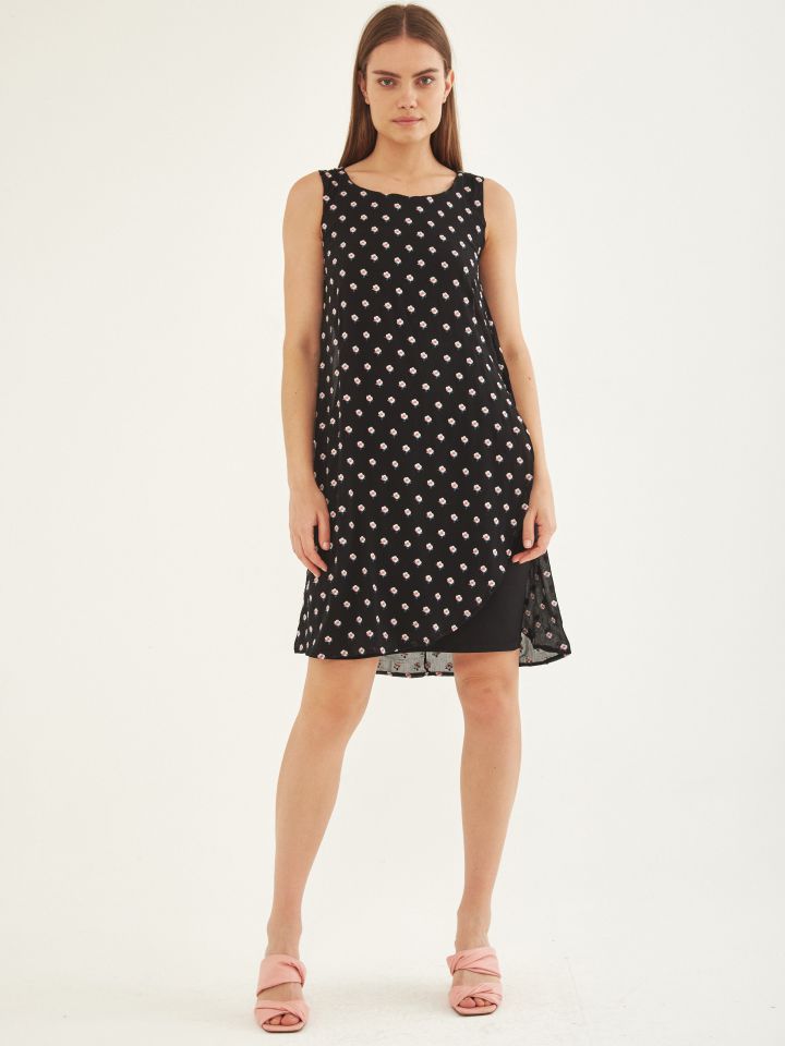 שמלה ריקמות פרחים בצבע פרחוני