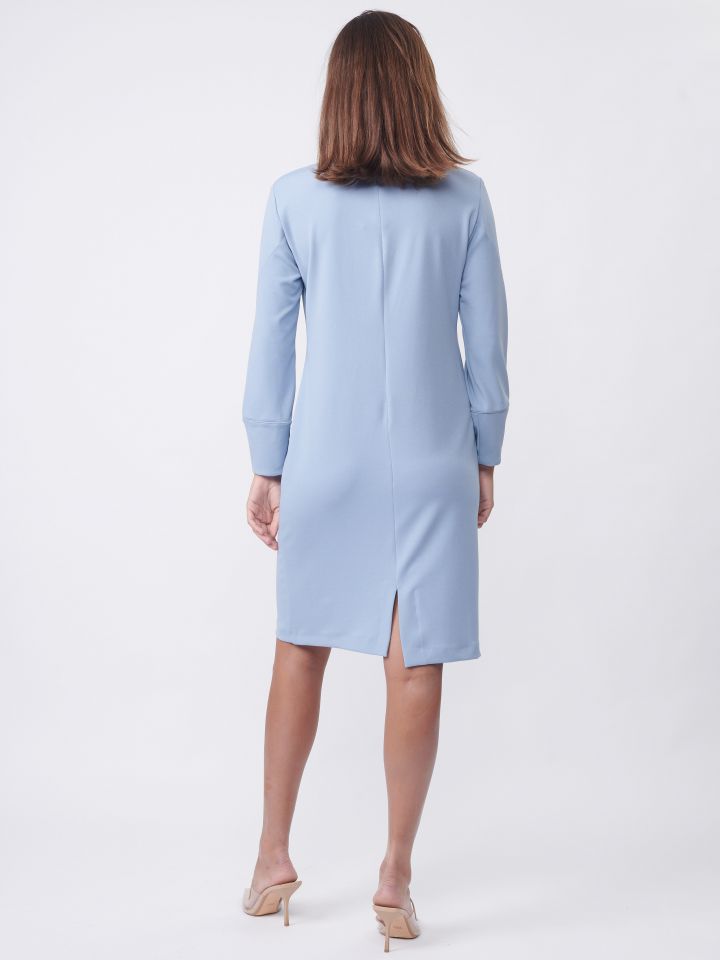 שמלה סקובה עניבה קשירה PROMO בצבע תכלת