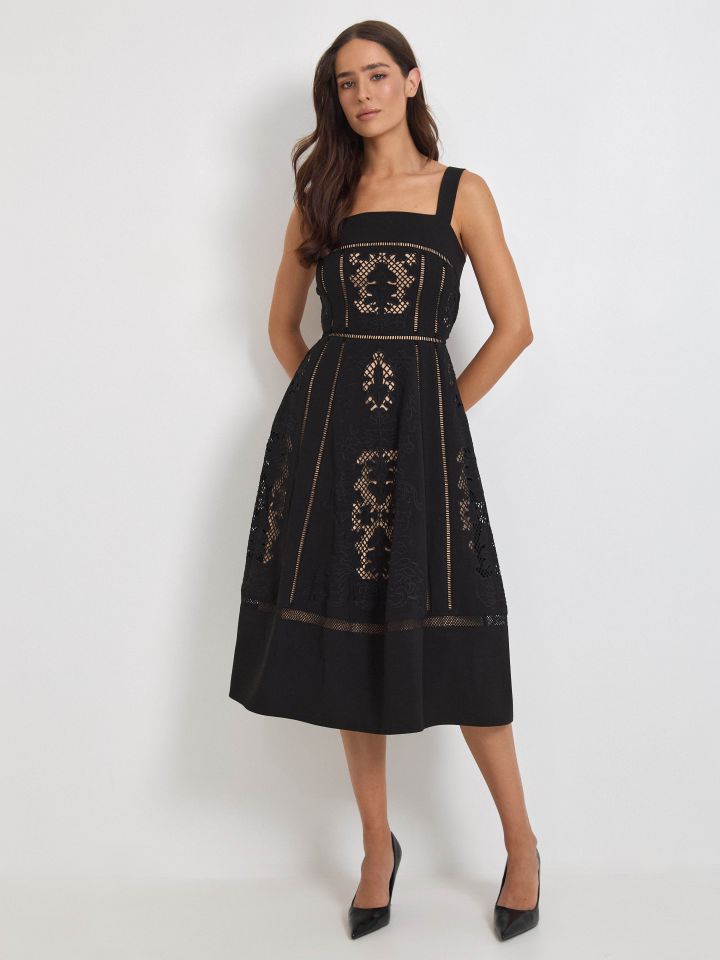 שמלה תחרה KONTENTO בצבע שחור