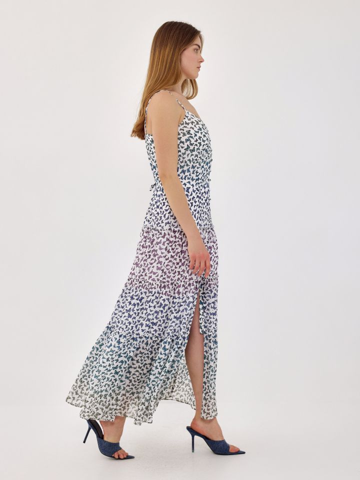 שמלה דפוס פרפרים בצבע דפוס