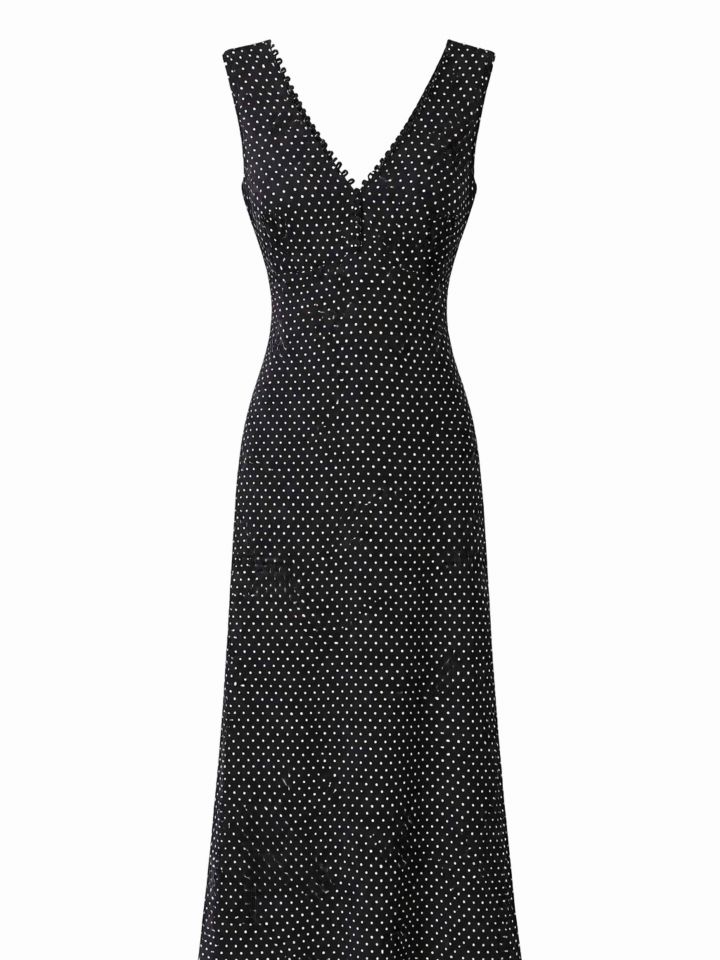 שמלה V נקודות בצבע נקודות