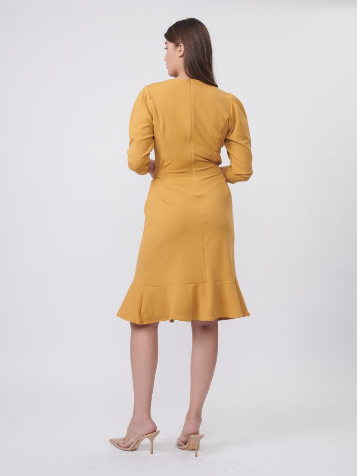 שמלה  SHIRA בצבע חרדל