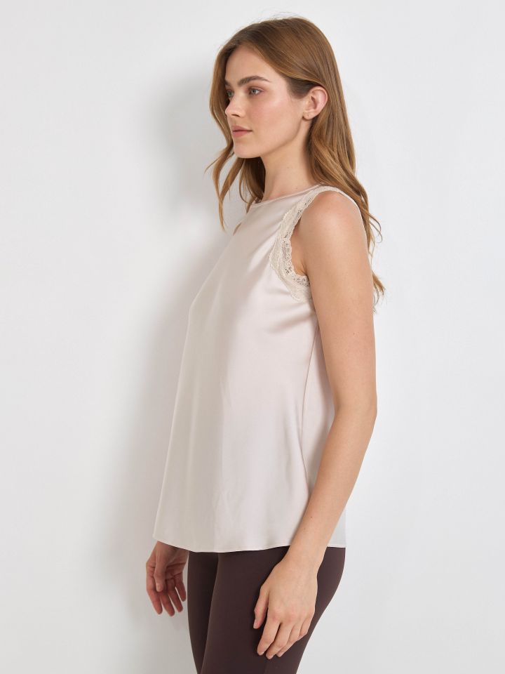 גופיה סטן תחרה PROMO בצבע בייז’