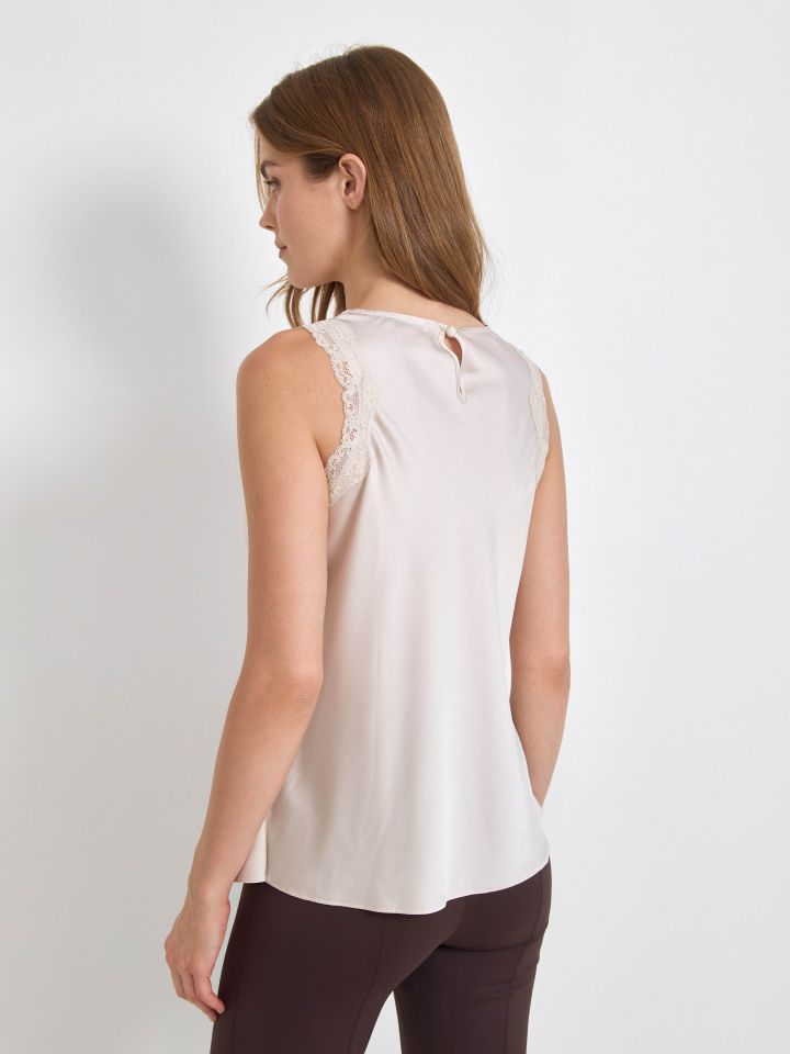 גופיה סטן תחרה PROMO בצבע בייז’