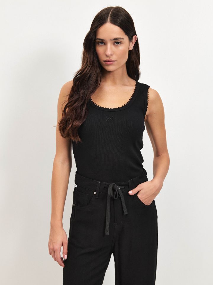 גופיה ריב  PROMO בצבע שחור