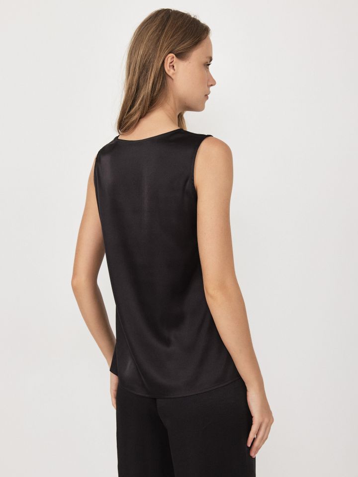 גופיה שילוב תחרה  PROMO בצבע שחור