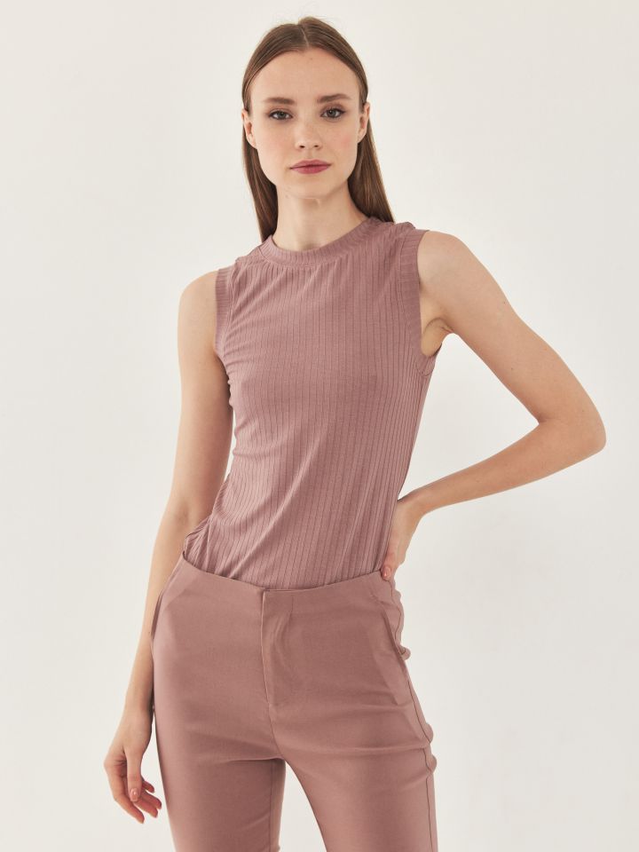 גופיה ניקי ריב PROMO בצבע ורוד עתיק