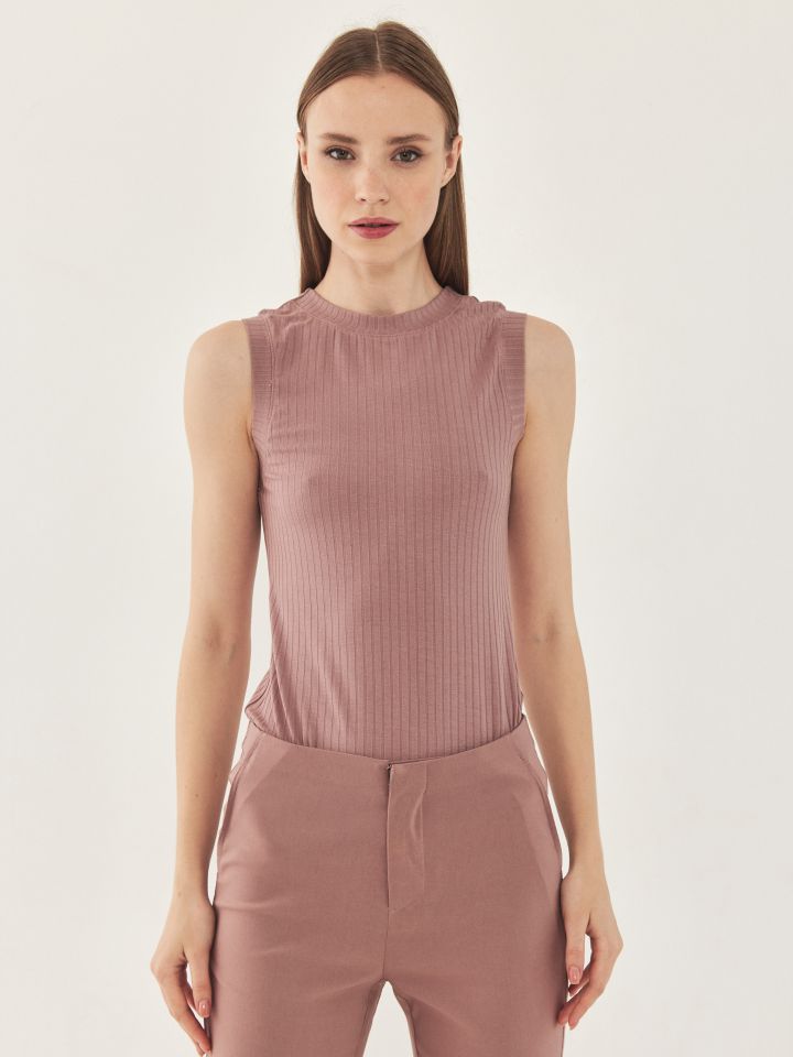 גופיה ניקי ריב PROMO בצבע ורוד עתיק