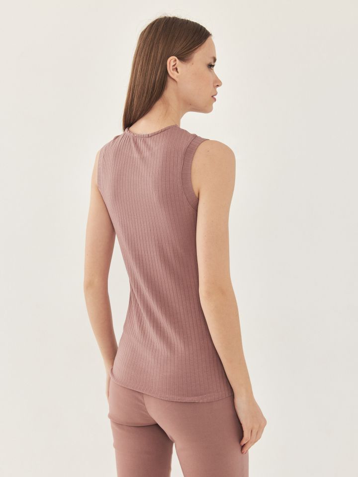 גופיה ניקי ריב PROMO בצבע ורוד עתיק