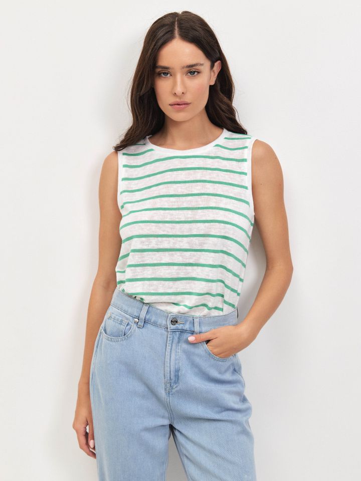 גופיה פסים PROMO בצבע ירוק