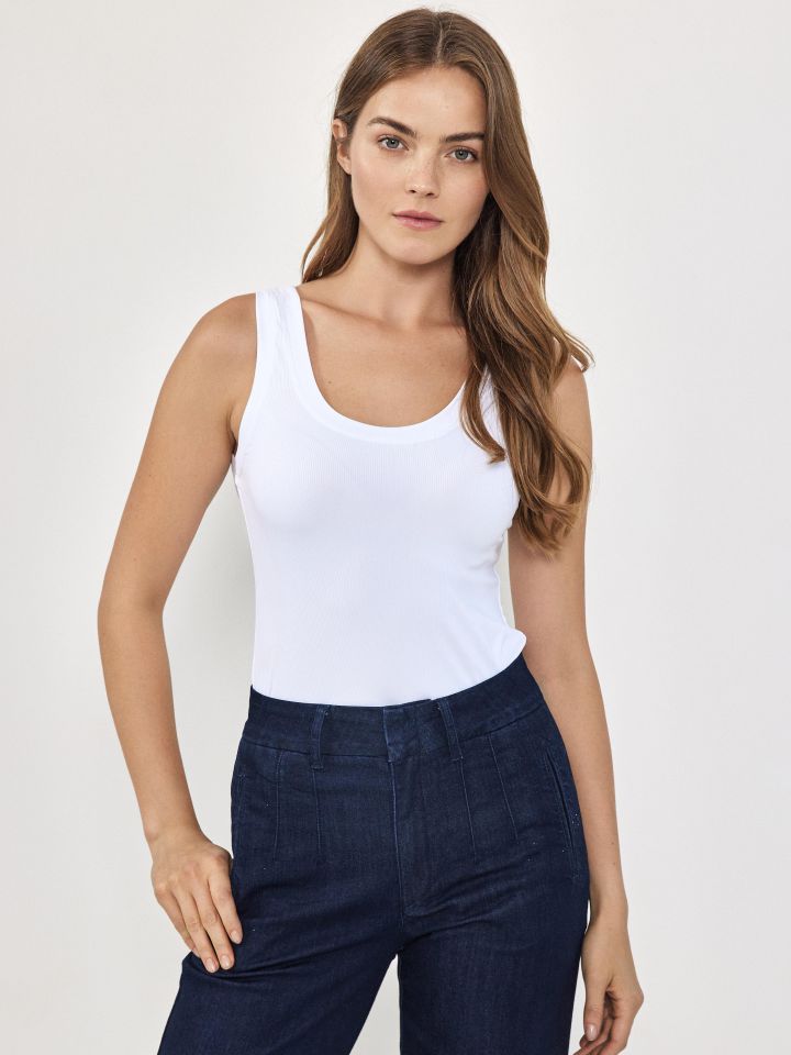 גופיה ריפס  PROMO בצבע לבן