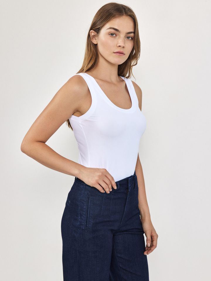 גופיה ריפס  PROMO בצבע לבן