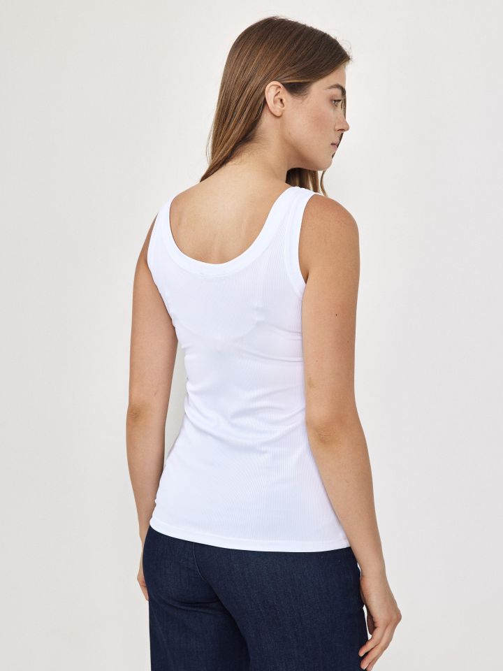 גופיה ריפס  PROMO בצבע לבן