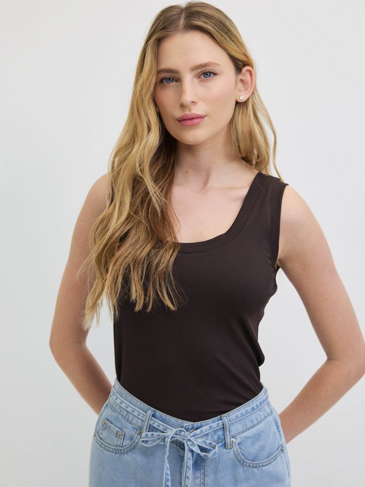 גופיה ריפס PROMO בצבע חום