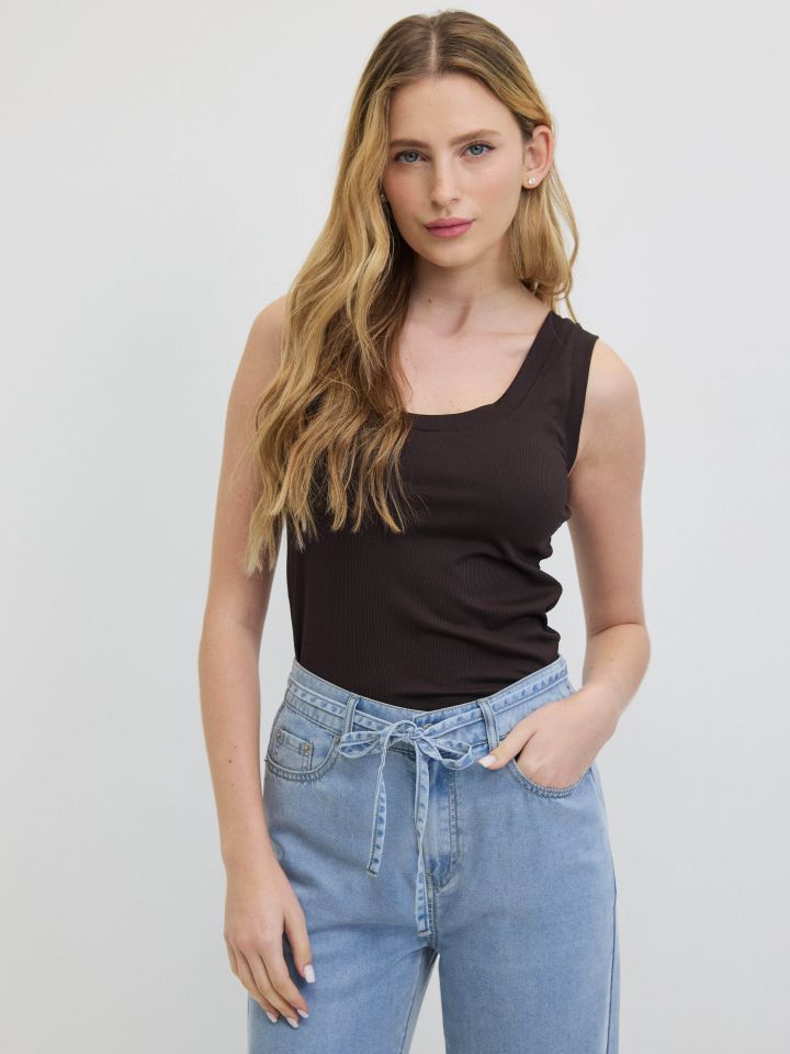 גופיה ריפס PROMO בצבע חום