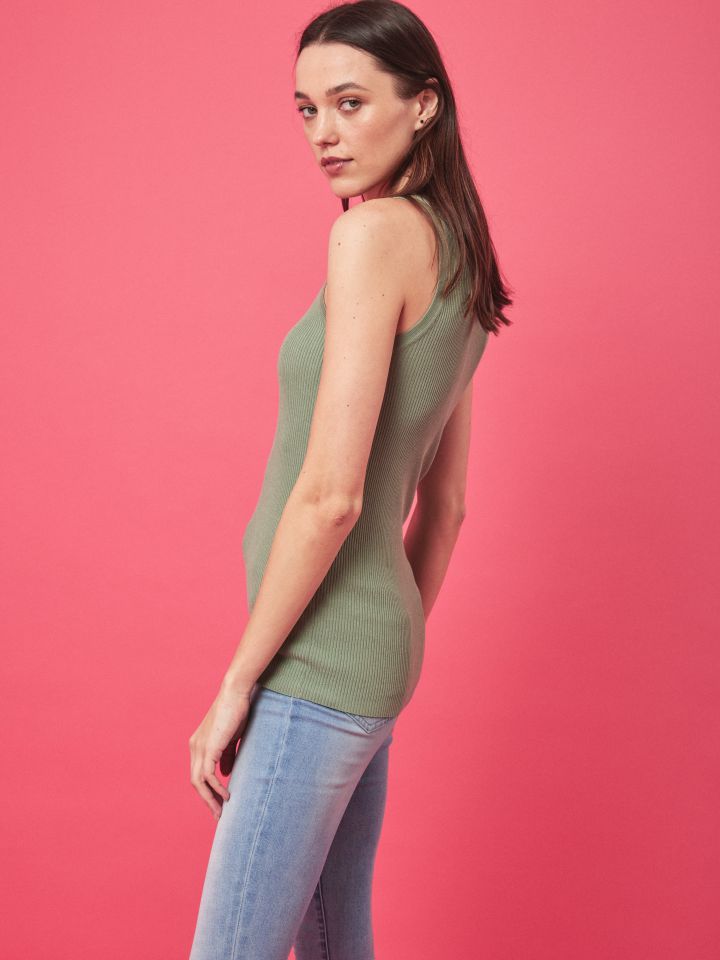 גופיה סריג PROMO בצבע ירוק גולברי