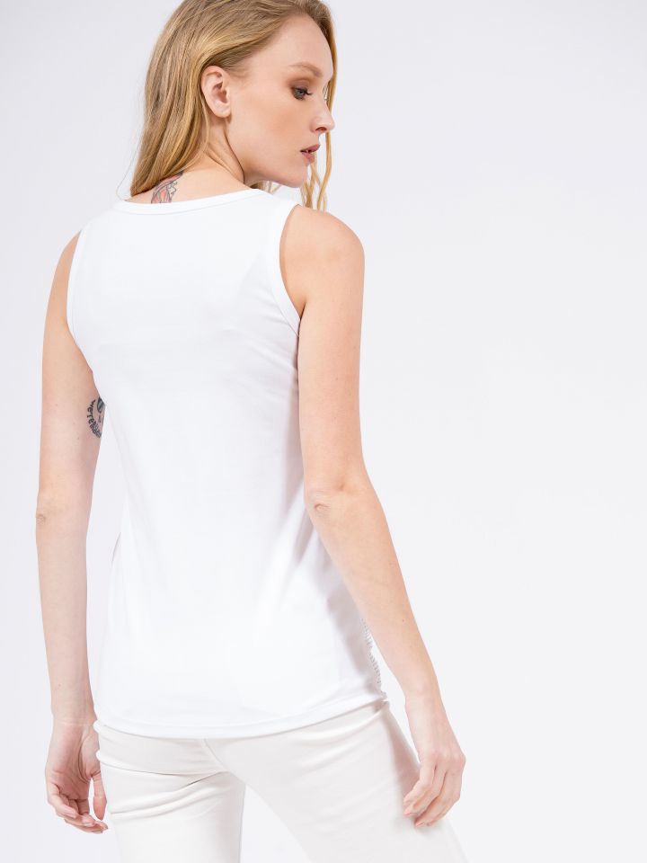 גופיה יהלומים PROMO בצבע לבן