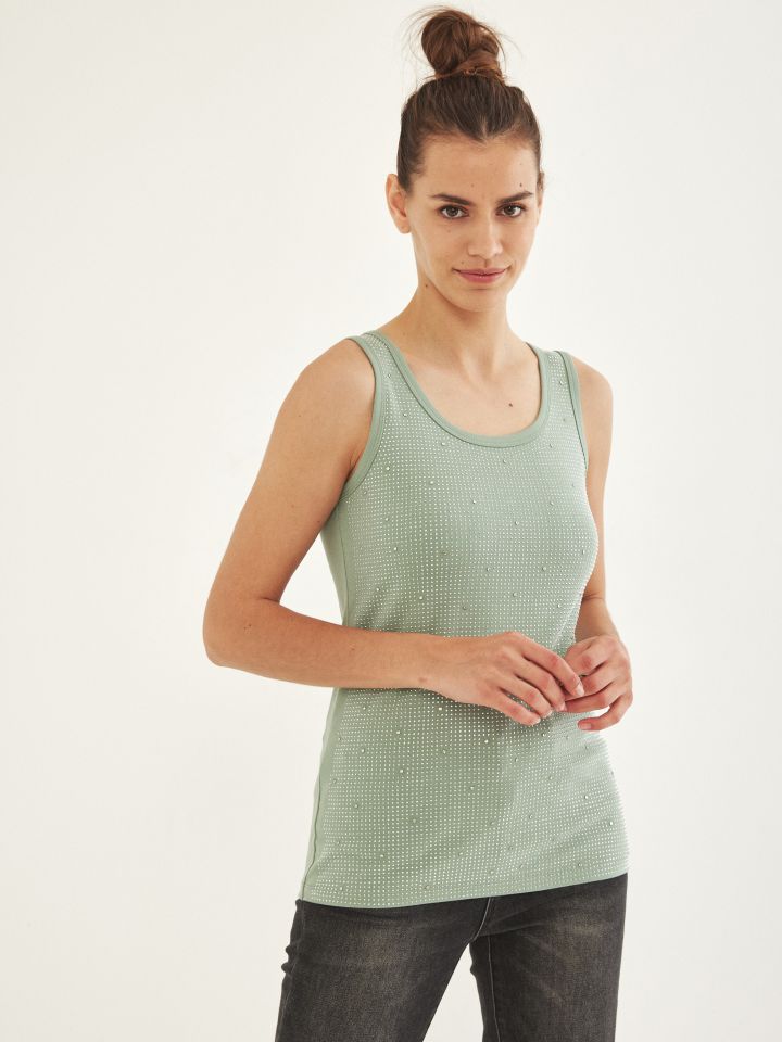 גופיה יהלומים PROMO בצבע ירוק גולברי