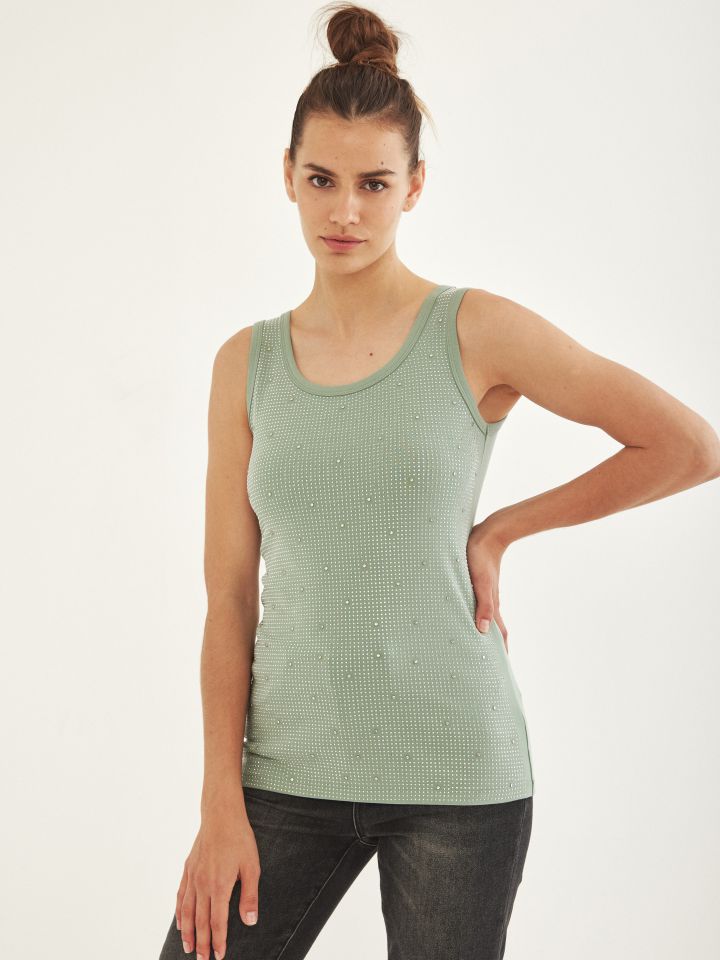 גופיה יהלומים PROMO בצבע ירוק גולברי