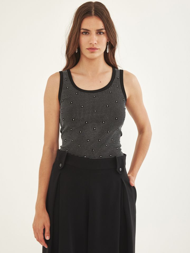 גופיה יהלומים PROMO בצבע שחור לורקס