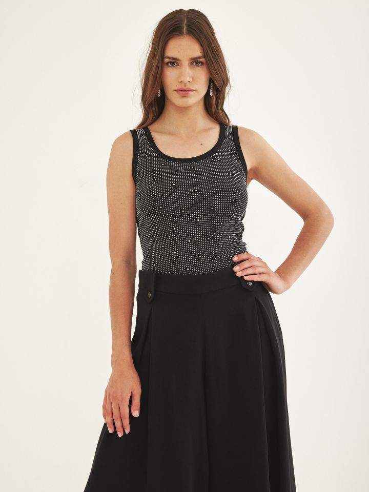 גופיה יהלומים PROMO בצבע שחור לורקס