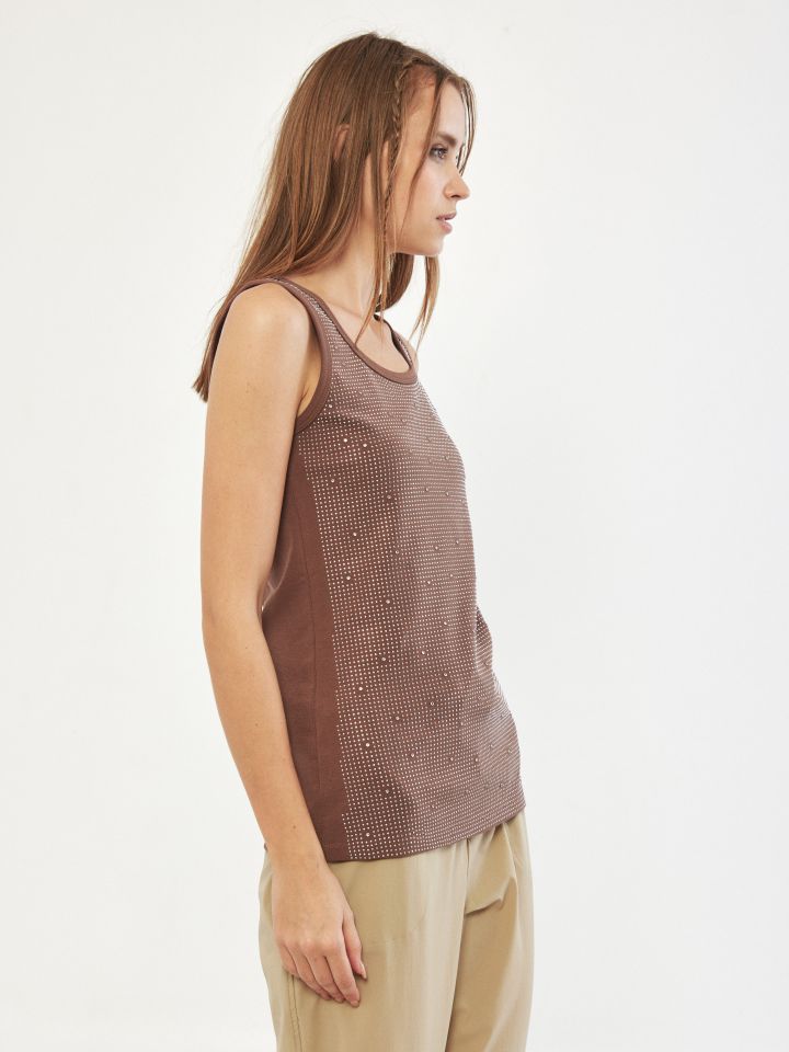 גופיה יהלומים PROMO בצבע חום בהיר