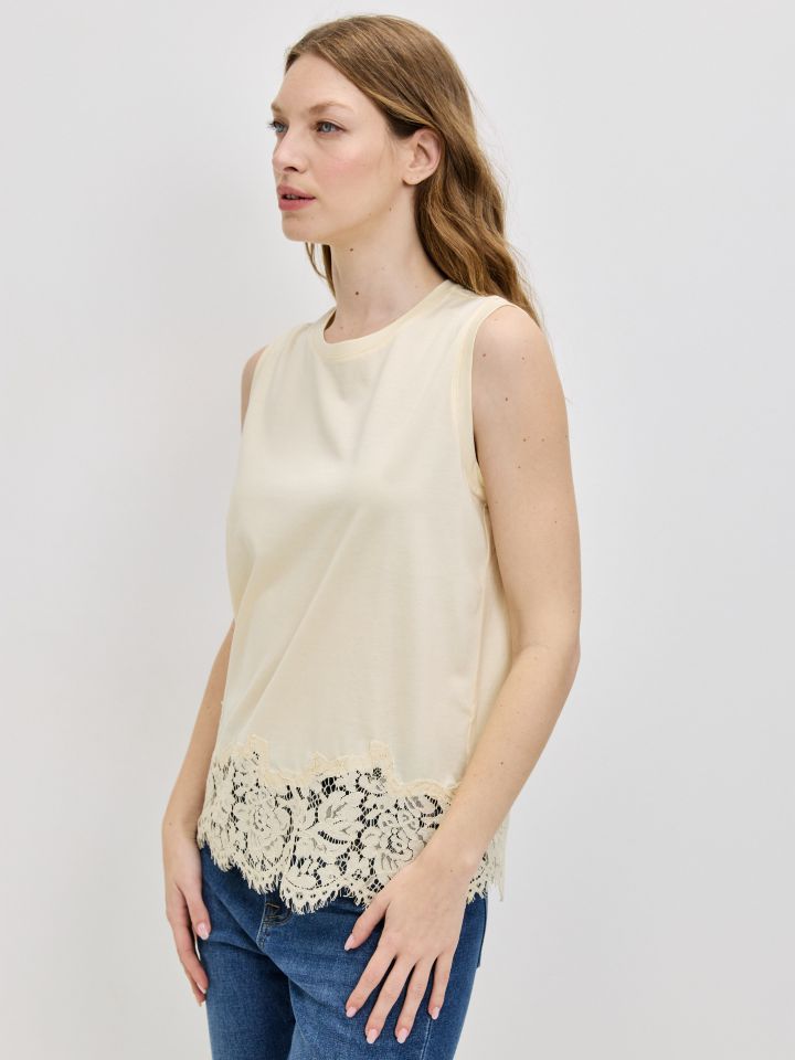 גופיה שילוב קרושה בצבע לימון