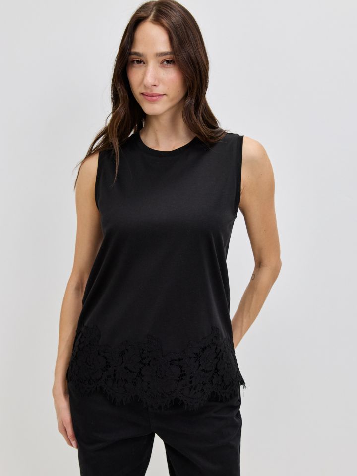 גופיה שילוב קרושה בצבע שחור