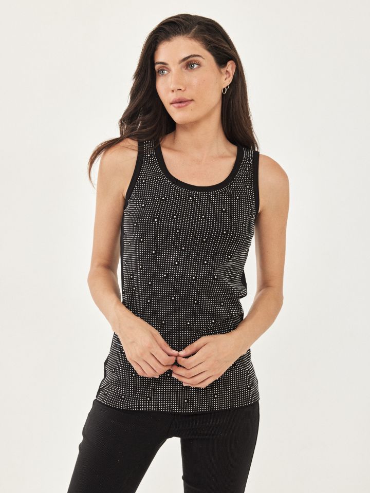 גופיה פלוס יהלומים PROMO בצבע שחור לורקס