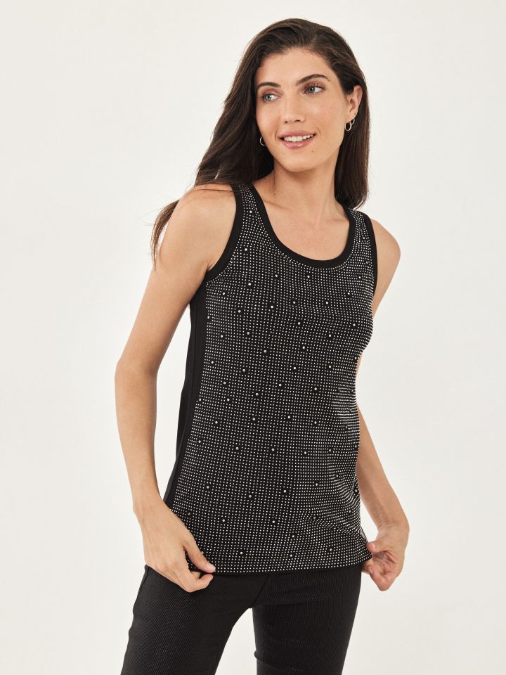 גופיה פלוס יהלומים PROMO בצבע שחור לורקס