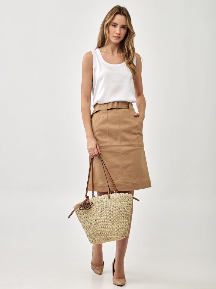 גופיה פרונט סטן PROMO בצבע לבן