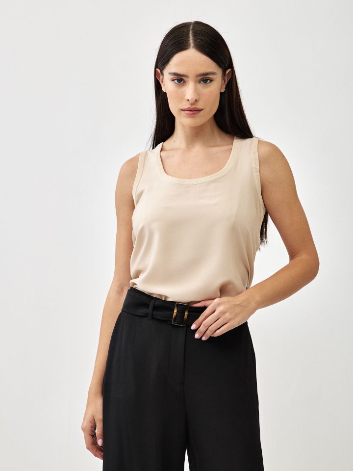 גופיה פרונט סטן PROMO בצבע בייז’