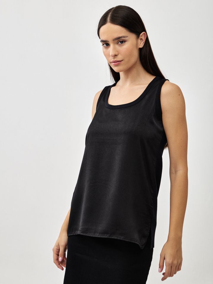 גופיה פרונט סטן PROMO בצבע שחור