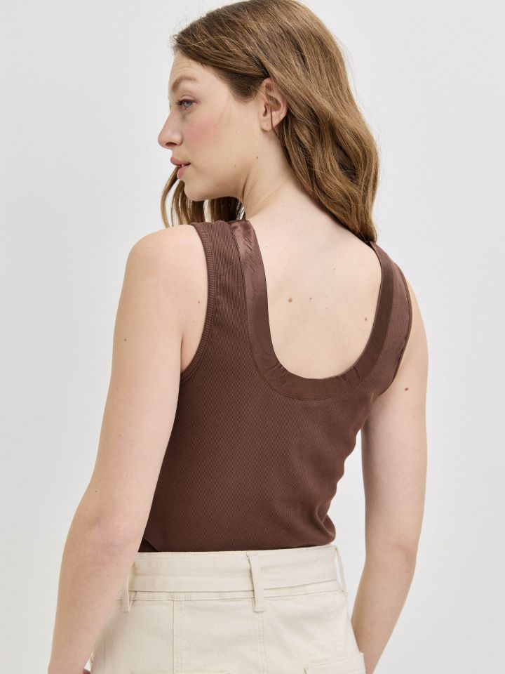 גופיה שינה סטן PROMO בצבע חום