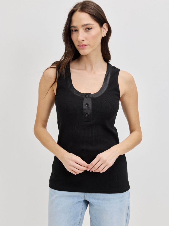 גופיה שינה סטן PROMO בצבע שחור