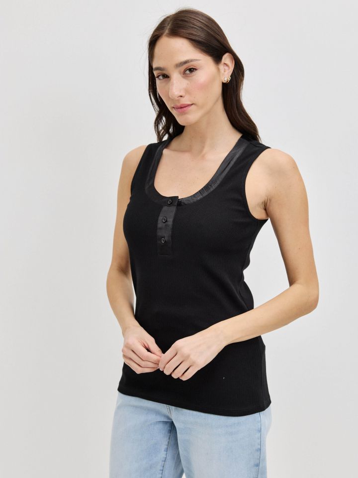 גופיה שינה סטן PROMO בצבע שחור