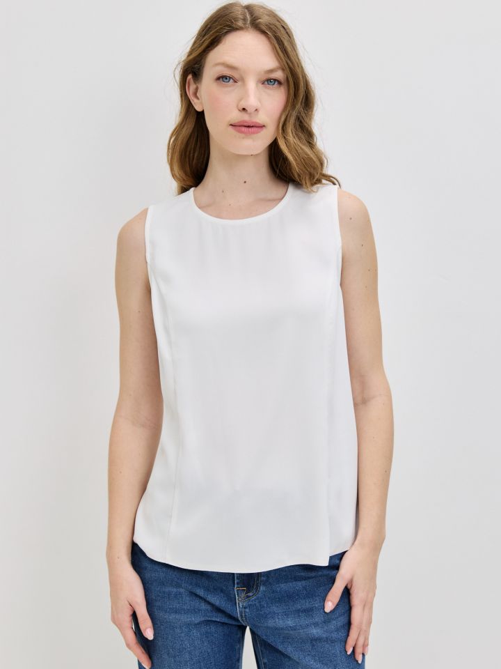 גופיה קרפ PROMO בצבע לבן