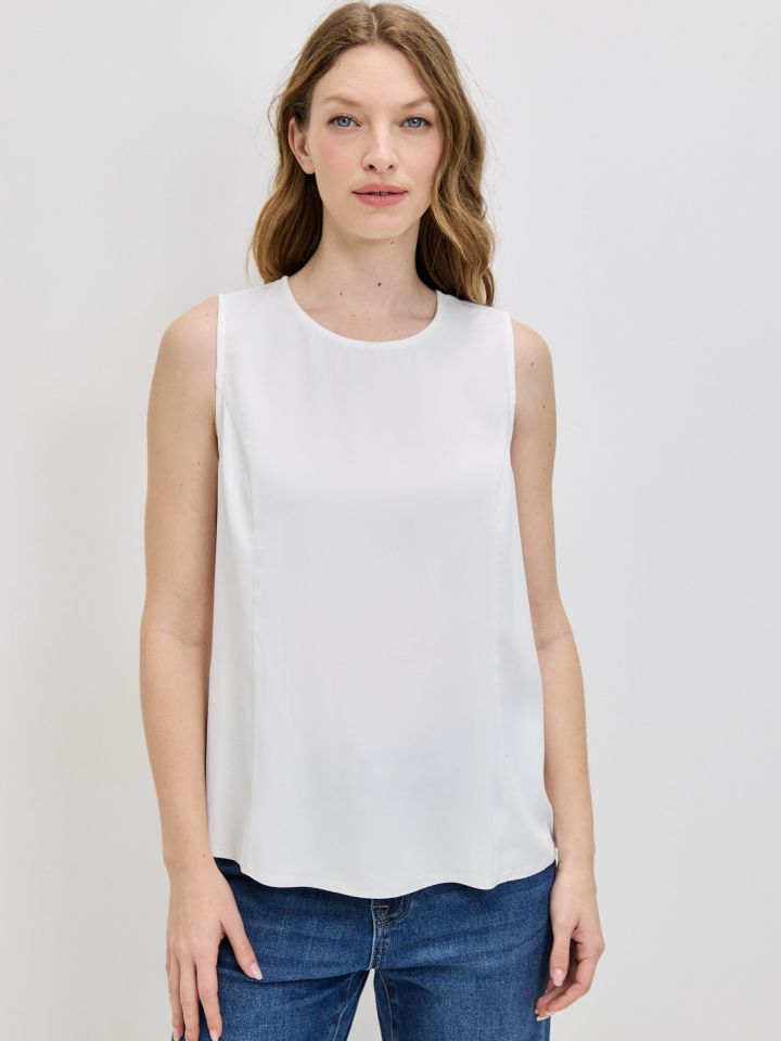 גופיה קרפ PROMO בצבע לבן