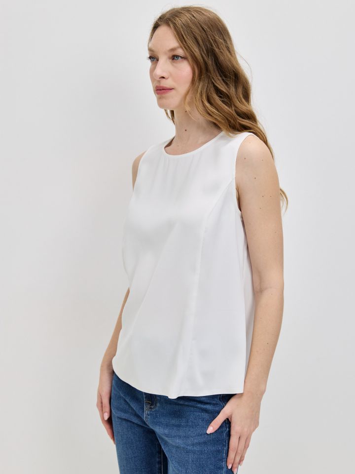 גופיה קרפ PROMO בצבע לבן