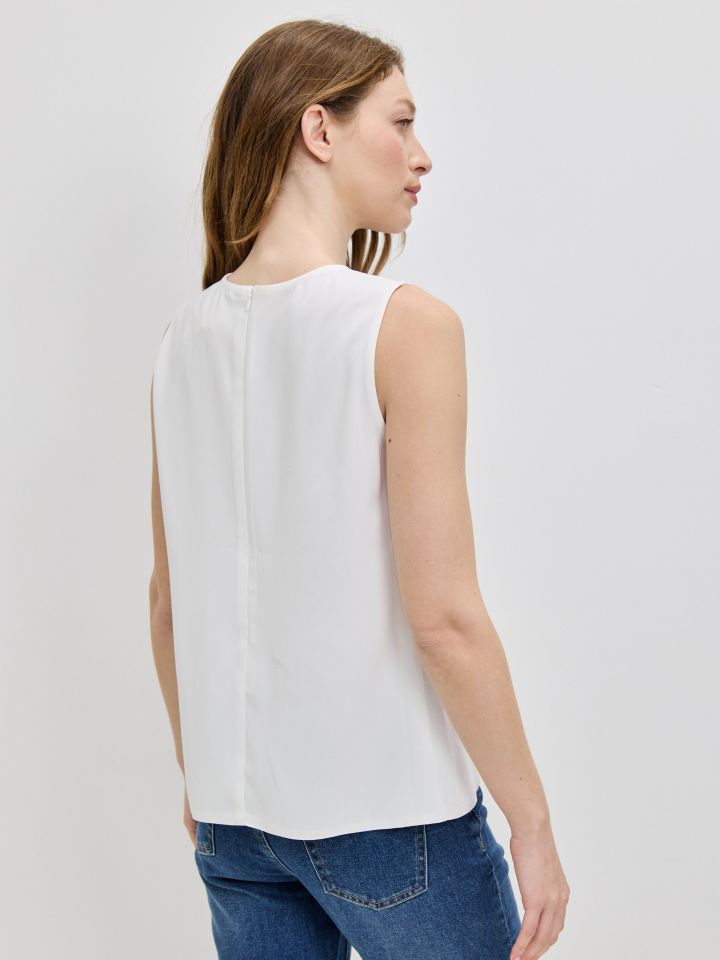 גופיה קרפ PROMO בצבע לבן