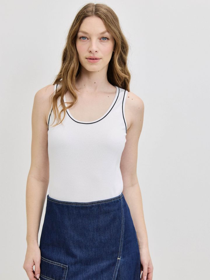 גופיה ריב פספול PROMO בצבע לבן