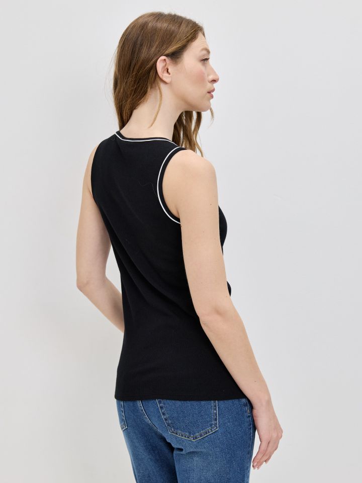 גופיה ריב פספול PROMO בצבע שחור