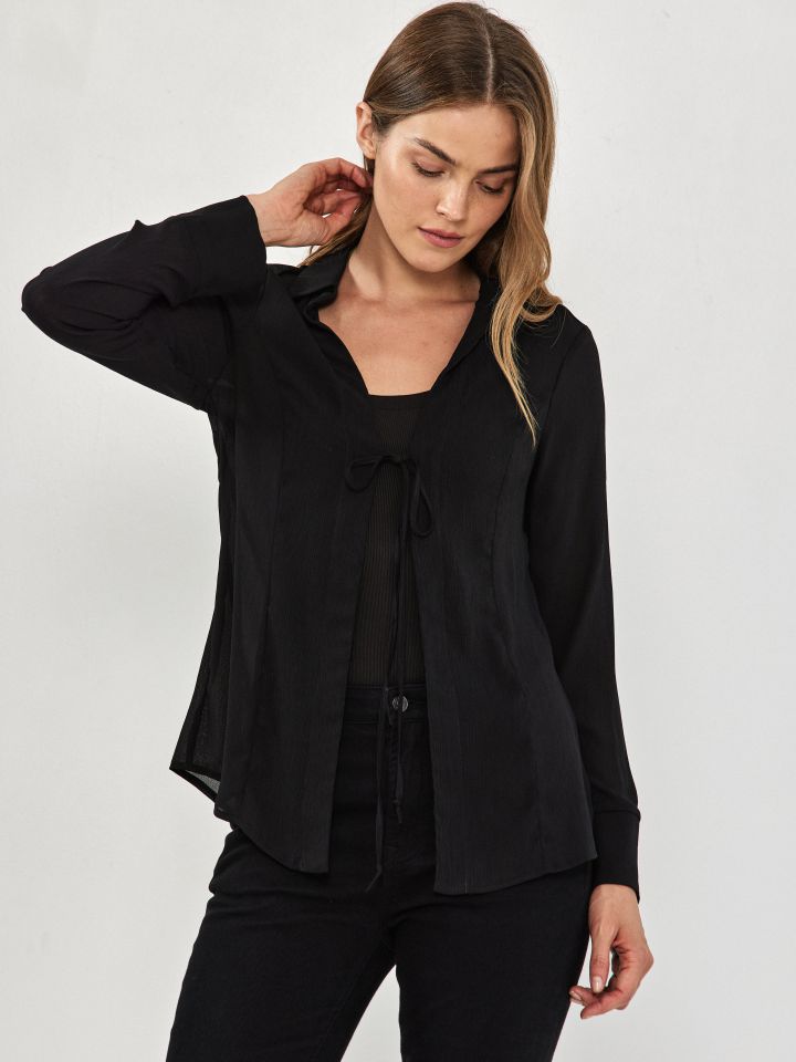 עליונית קשירה בצבע שחור