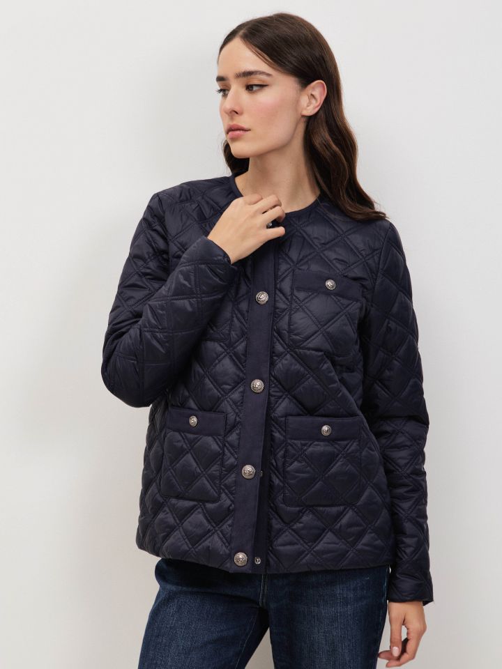 מעיל כיסים וכפתורים PROMO בצבע נייבי