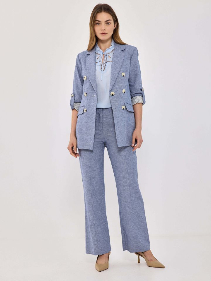 ג’קט פישתן BLUE בצבע כחול מעושן