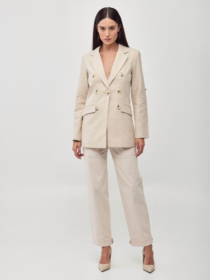 ג’קט מראה פישתן בצבע בייז’