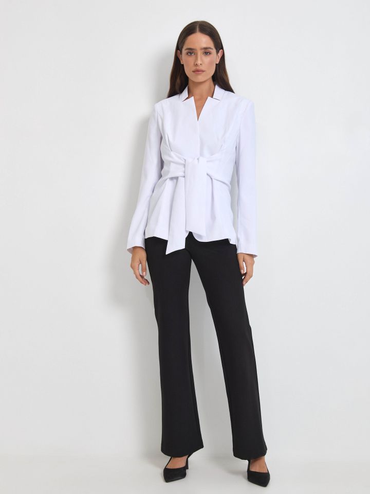 ג’קט קשירה PROMO בצבע לבן