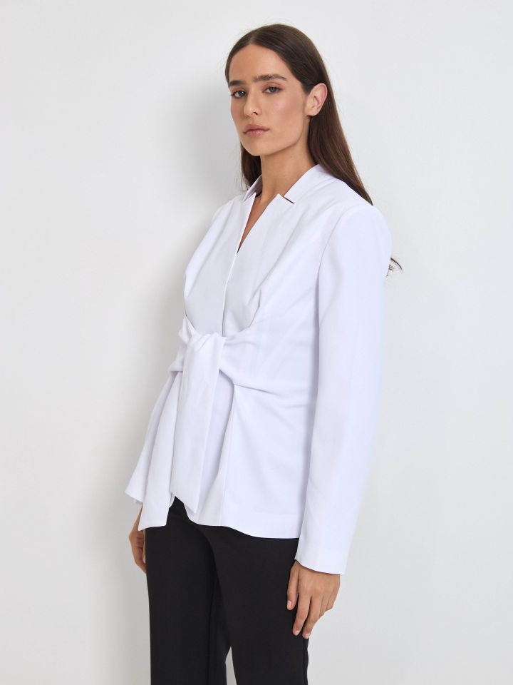 ג’קט קשירה PROMO בצבע לבן