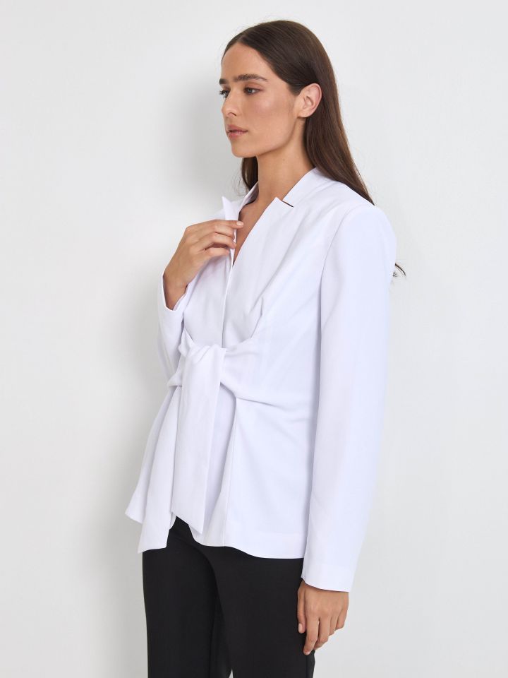 ג’קט קשירה PROMO בצבע לבן